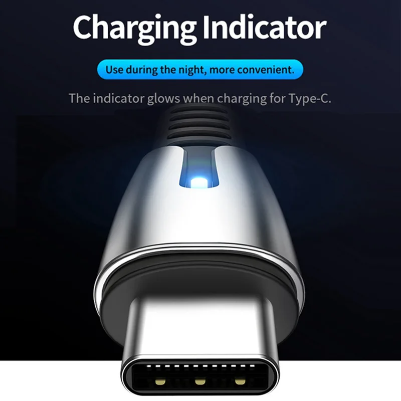 ROCK type-C кабель 2.4A кабель для быстрой зарядки для samsung Note 10 S10 S9 со светодиодный USB C кабель для передачи данных для Xiaomi Oneplus 2 3 type c
