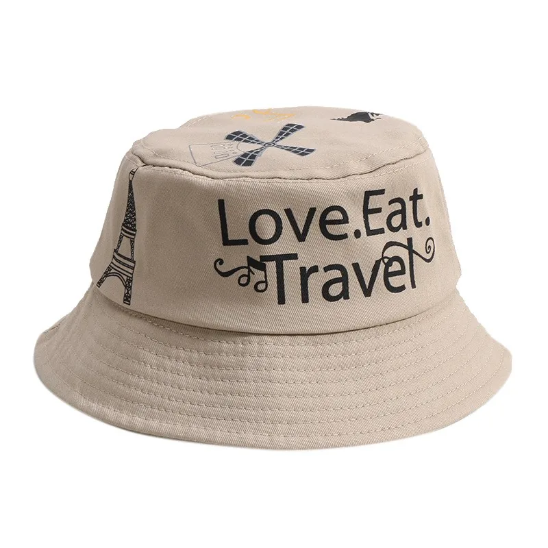 New Fashion Baby Boys Girls Toddler Letter Pattern Bucket Hats Caps Reversible Sun Headwear