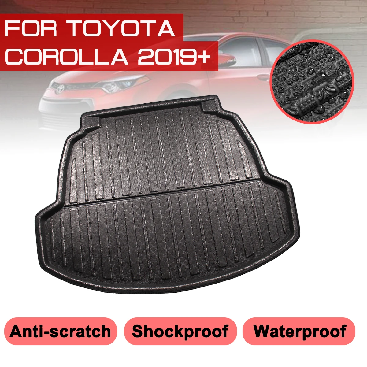 Напольный коврик для TOYOTA COROLLA 2019 2020 заднего багажника противогрязевой чехол |