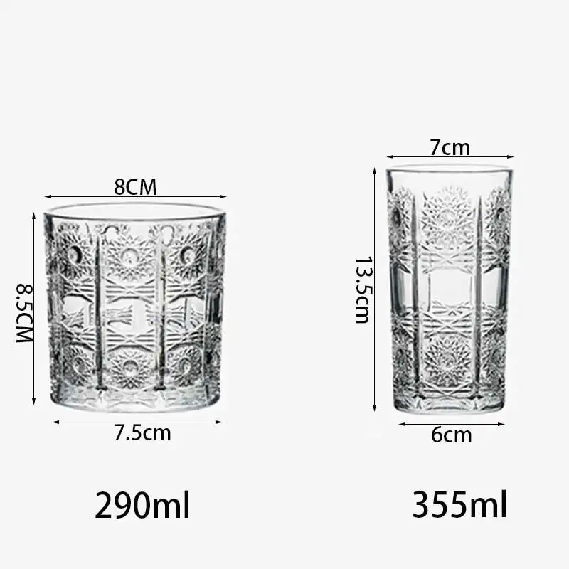 Ретро рельефное коктейльное стекло креативное вино бренди виски стекло чай молоко кофе кружка домашний бар офис питьевой стекло es посуда для напитков