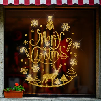 

[SHIJUEHEZI] Christmas Window Stickers Vinyl DIY Wall Decals for Living Room Bedroom Shop Glass New Year Festival Decoration