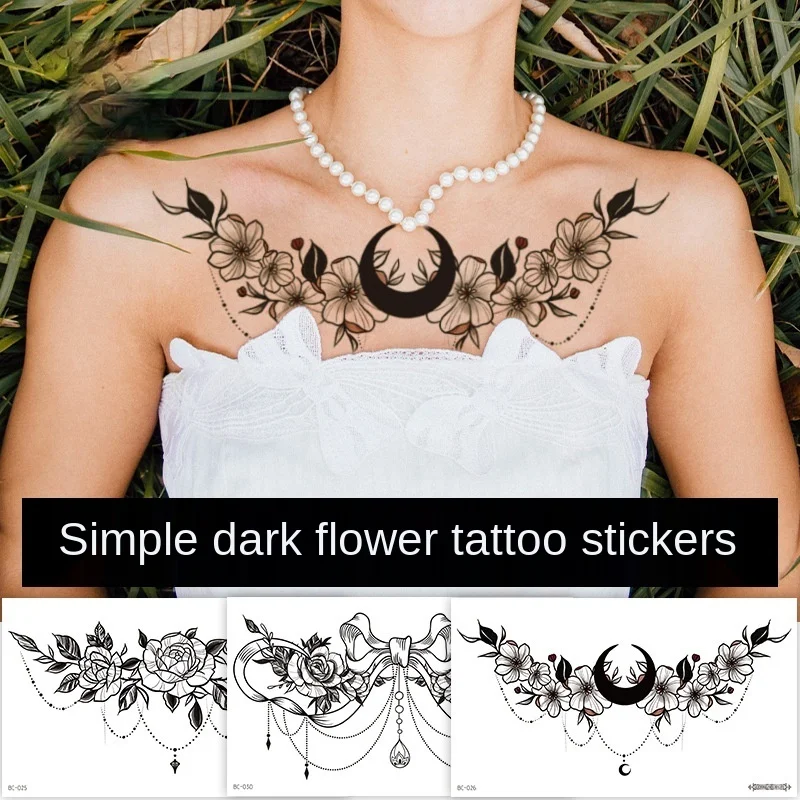 Sternum temporary tattoo sticker under boob tattoo henna lace mandala