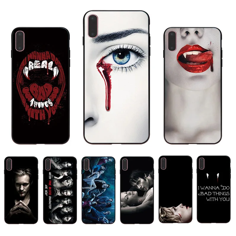 

TV series True Blood patterned soft phone case for iphone XS max 11 pro X XR black TPU cover 8 6 6s 7 plus se 5s 5 shell Funda