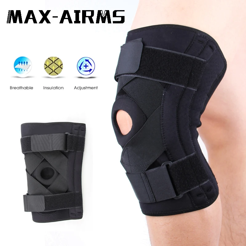 Maxairms 1 шт., регулируемые спортивные тренировочные эластичные наколенники, наколенники, Регулируемые Наколенники, наколенники с отверстием, наколенники для безопасности
