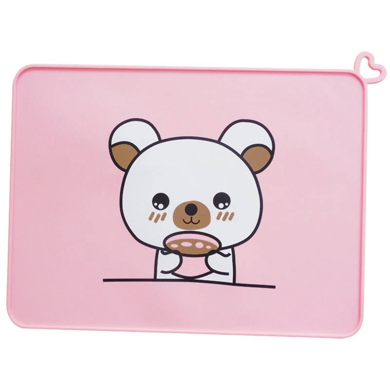 Placemats For Kids Silicone Placemat Baby Waterproof Heat Resistant Non-Slip Kitchen Table Dining Mat Portable Easy To Clean F