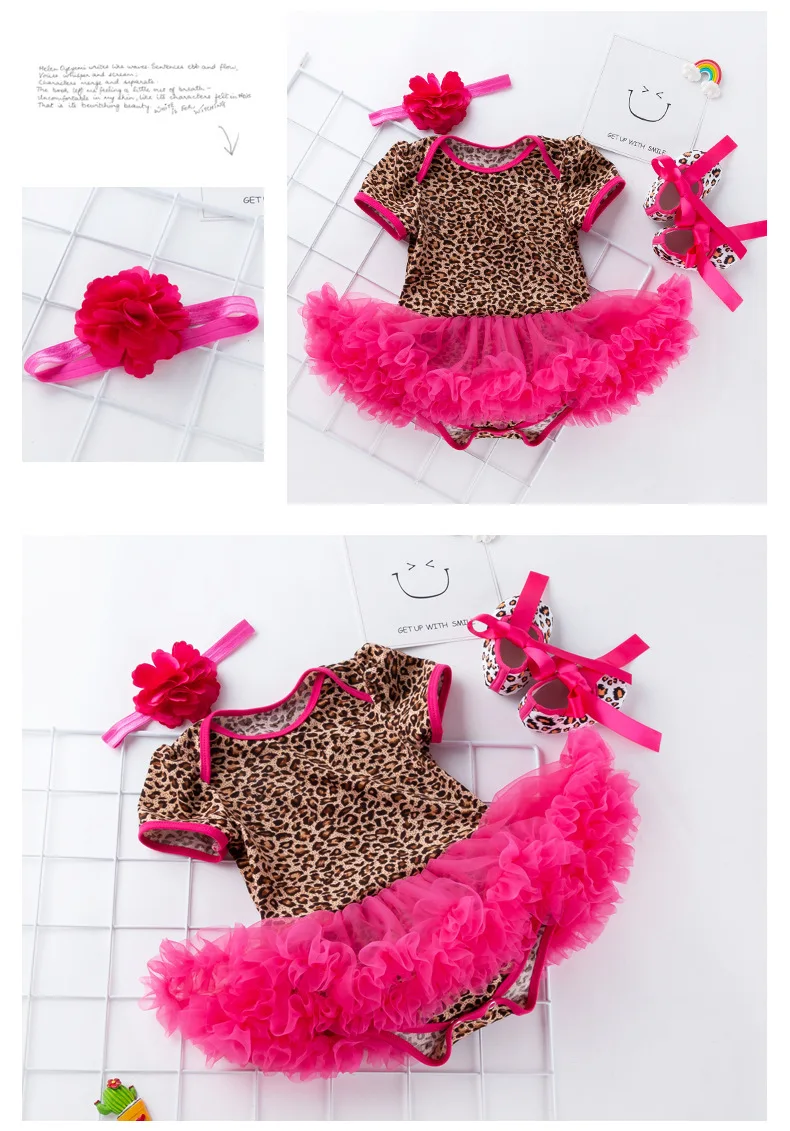 HKXN/детская одежда для альпинизма леопардовое платье с оборками милое платье с короткими рукавами для маленьких девочек от 0 до 1 лет Детское платье принцессы