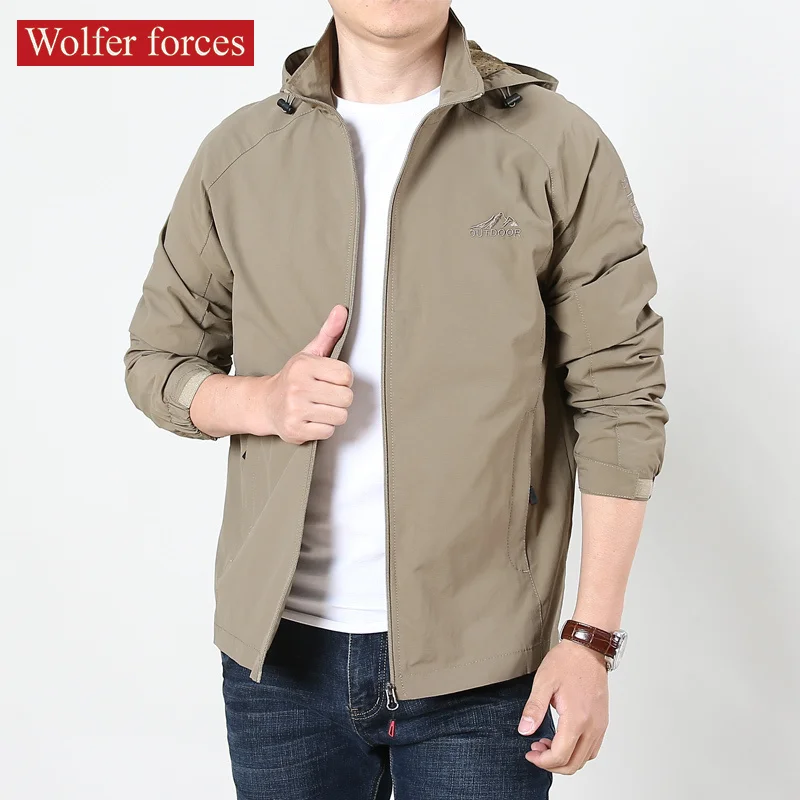 Men's Spring And Autumn Coat Outdoor Waterproof Windproof Loose Casual Top Versatile Large Size Mountaineering Sports Jacket2022