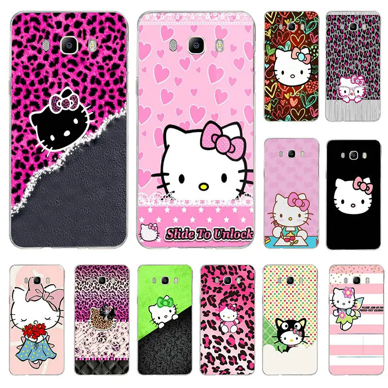 Мягкие чехлы из ТПУ с милым рисунком hello kitty для samsung Galaxy J1 J2 J3 J4 J5 J6 J7 J8 Prime 2016 2017 2018 |