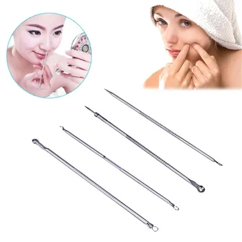 

New Acne Extractor Set 4pcs Blackhead Comedone Acne Blemish Remover Stainless Needles Remove Tool High Quality D27#30