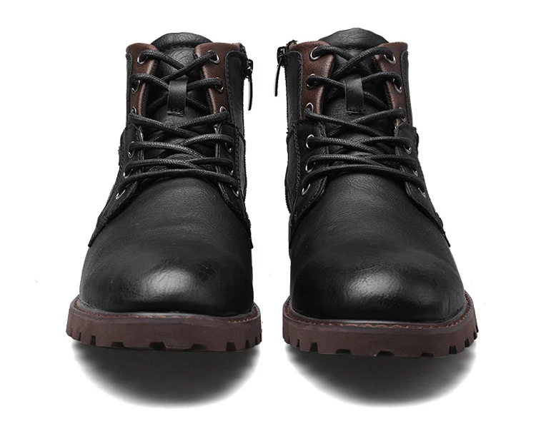 Men Boots Leather Autumn Winter Vintage Style Ankle Boots Men Lace Up Footwear Fashion Casual Shoes Men Botas Hombre Motor Boot