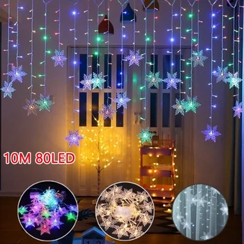 

Christmas Curtain Lights Snowflake LED String lights LED Curtain Light Waterproof Christmas Light