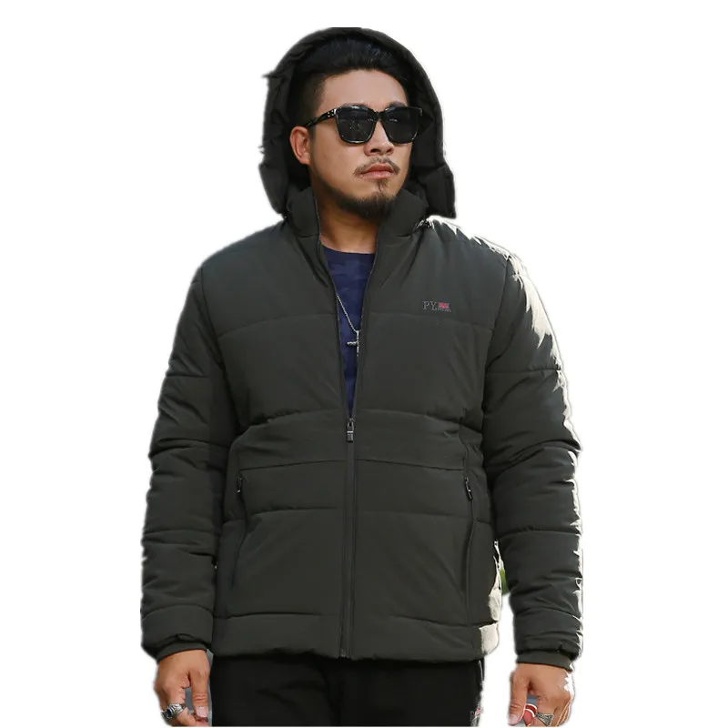 Зимняя куртка, пальто 8XL размера плюс, толстая, теплая, толстая, удобрение, большой размер, с капюшоном, повседневная, мужская, большой размер, пуховик