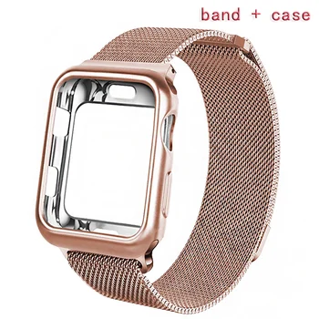 

Milanese Strap+ Case Apply to 38mm 42mm Apple iwatch series 3 2 1 band 40mm 44mm for apple watch 4 pulseira Bracelet accessories