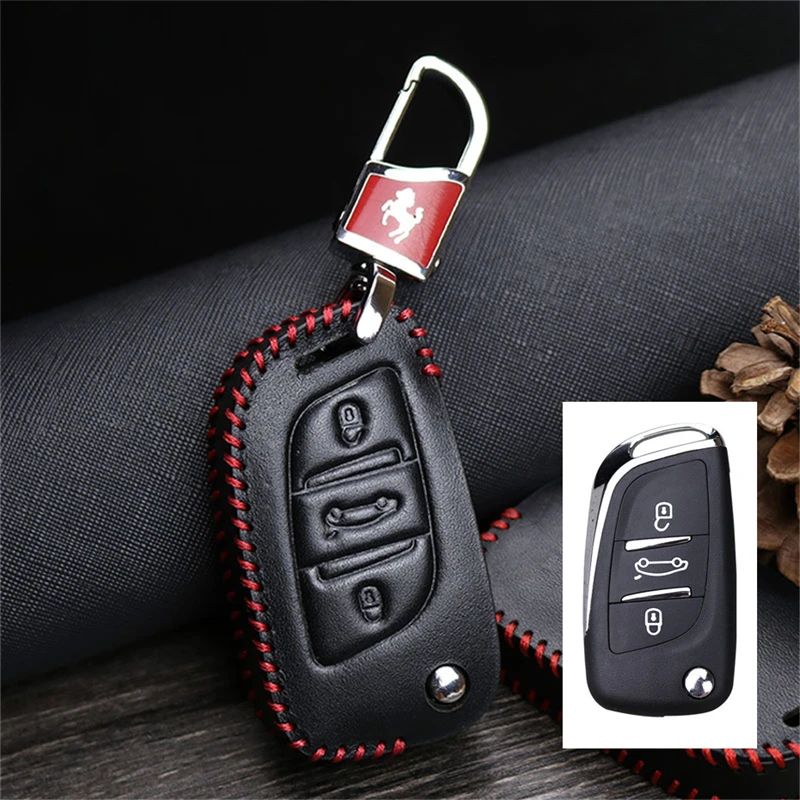 Red Line Чехол для автомобильного ключа для Citroen C1 C2 C3 C4 C5 C4l DS5 Xsara Grand Picasso Berlingo брелок сумка Hoder - Цвет: Red Line