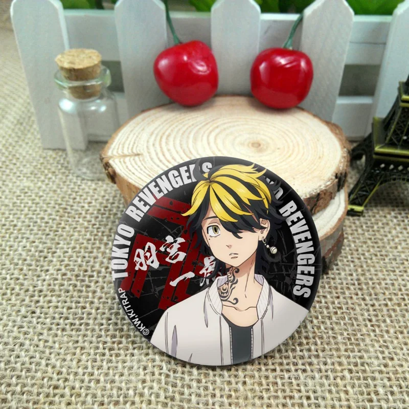Tokyo Revengers Cosplay Anime Badges Manjiro Ken Takemichi Hinata Atsushi Chibi Pins Cute Brooches Fans Collection Props