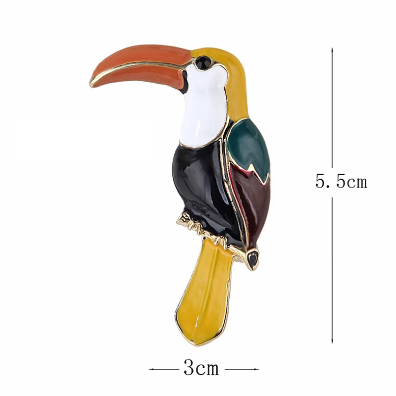 Брошь в форме дятла Lovely Toucan эмалированная черная брошь птицы аксессуары для