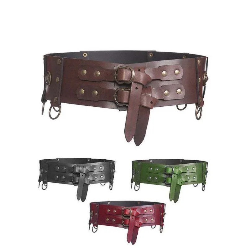 

Middle Ages Vintage Wide Belt Men Knight Armors Medieval Viking Pirate Costume For Adult Cosplay Women Fancy Props Accessories