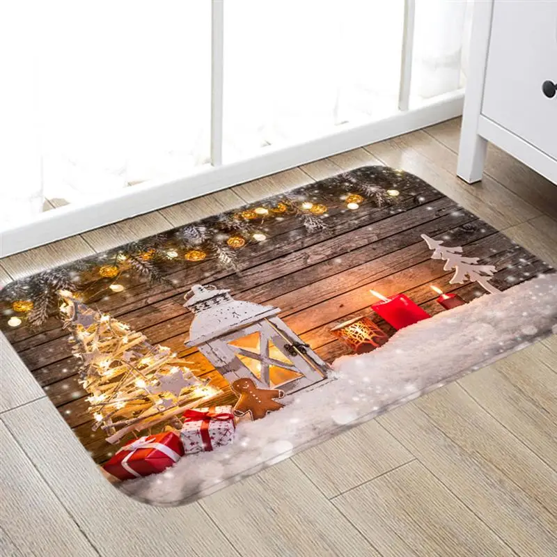 

Mat In Hallway Kitchen Polyester Fiber Doormat Christma Home Decor Living Room Rug Anti-Slip Dustproof Carpet 40*120cm