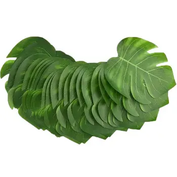 

48pcs Artificial Leaves Lifelike Shape Silk Fabric Plant Leaves Green Leaves Fake Leaves for Garden Home Wedding