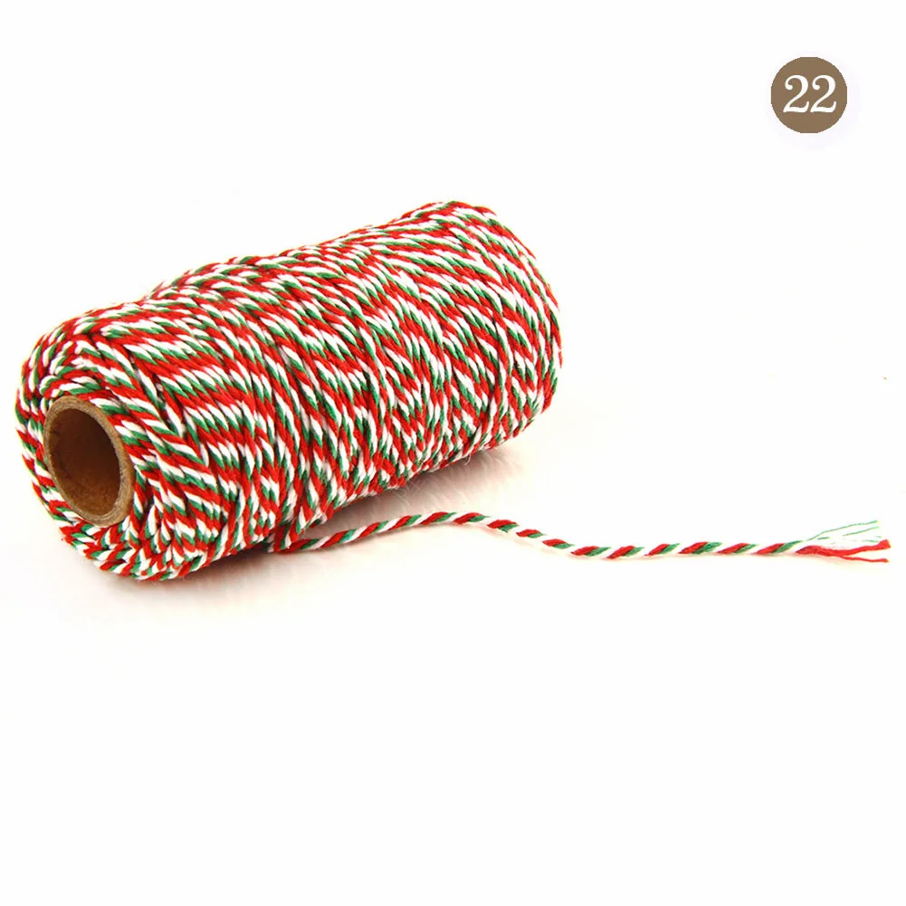 1 шт. 100 м обертывание хлопковой веревки шнур шпагат Рождественский подарок упаковка сделай сам, поделки ручной работы DEC889(Бесплатный маленький подарок - Цвет: 22