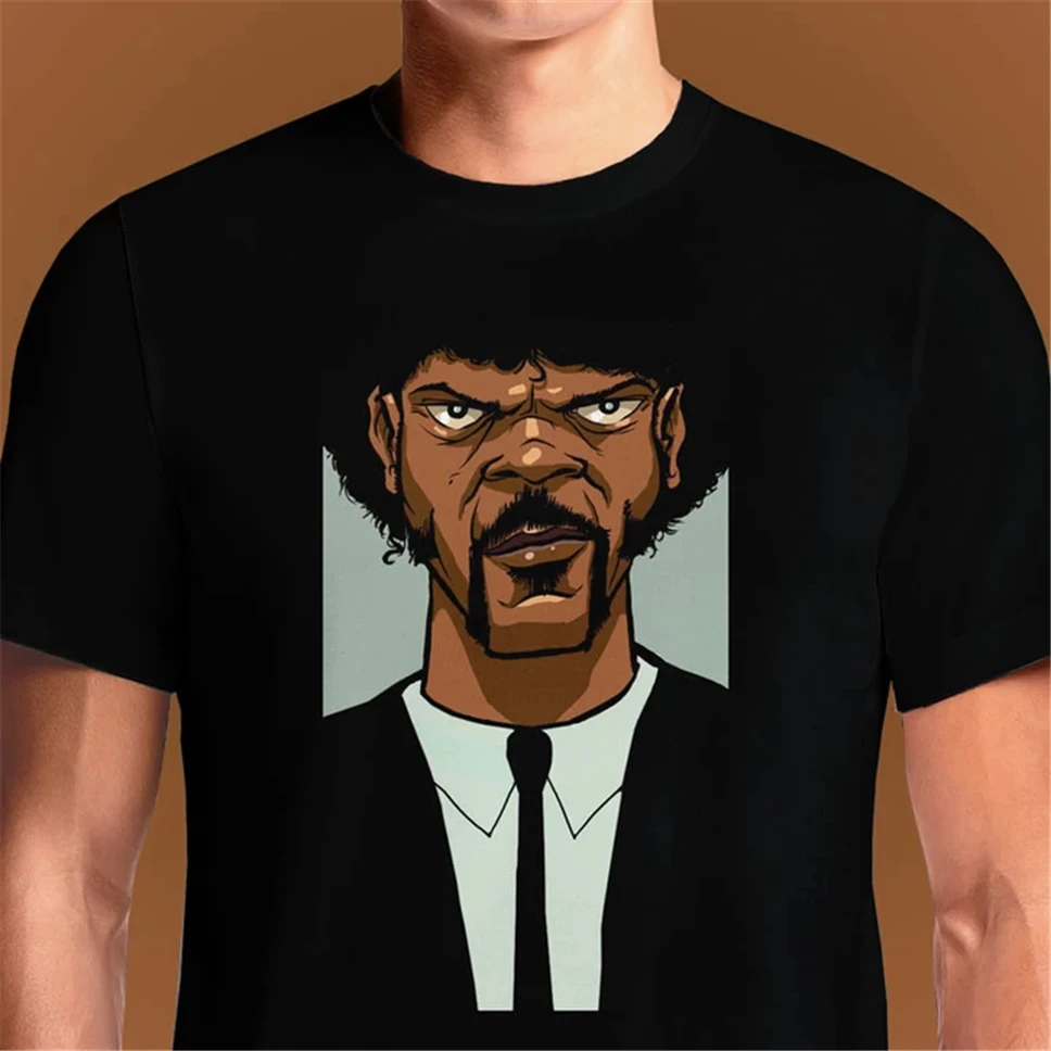 Jules Say What Again Pulp Fiction Samuel L. Jackson Funny Black T-Shirt S-3Xl Streetwear Casual Tee Shirt | Мужская одежда