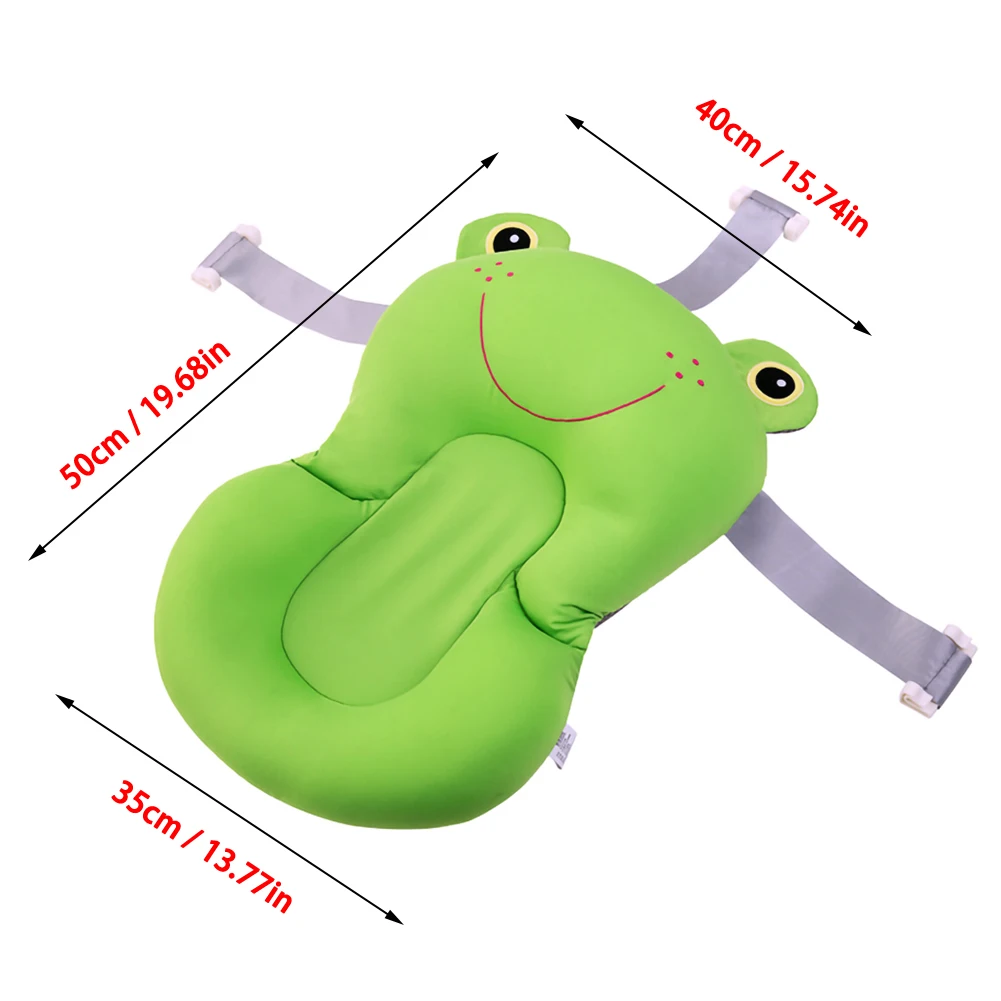 Baby Bath Seat Support Mat Foldable Baby Bath Tub Pad & Chair Newborn Bathtub Pillow Infant Anti-Slip Soft Comfort Body Cushion
