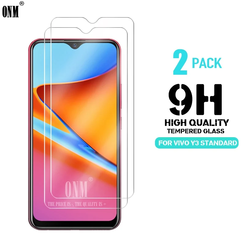 

2 Pcs Tempered Glass For vivo Y3 Standard Glass Screen Protector Premium Tempered Glass For vivo Y3 Standard Protective Film