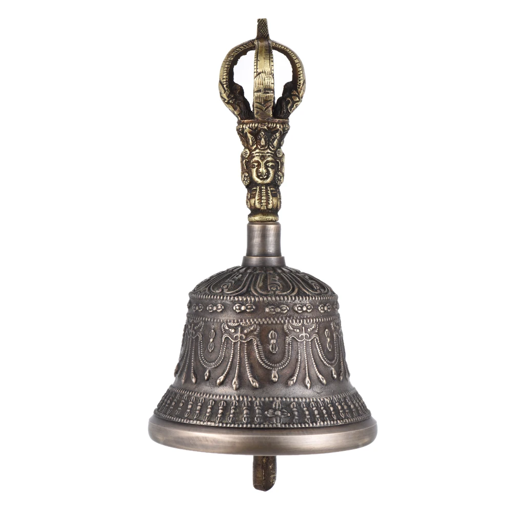 Премиум ручной работы тибетский медитация Поющий колокольчик с Dorje Vajra Бронзовый храм буддизм буддийский практический инструмент - Цвет: 8.2cm