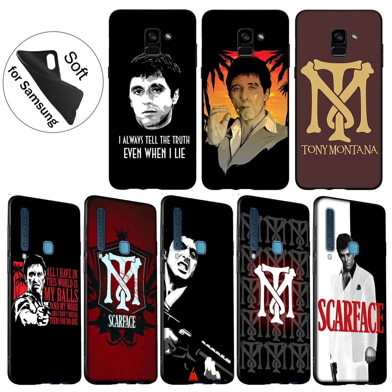 IYICAO Scarface Тони Монтана роскошный высокий протектор на конце чехол для samsung Galaxy J8 J7