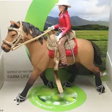 ПВХ фигура езда западный ковбой Конный рыцарь жокейский моделирование животных характер сцена модель игрушки