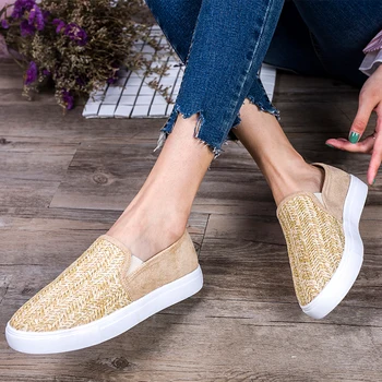 

Women Loafers Plus Size PU Flock Women Shoes Fashion Slip-On Shoes Woman Casual Shoes Ballet Flats Female Platform Flats 35-43