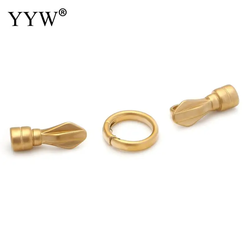 5pcs Stainless Steel Connect Clasps Set Hole 6mm For Making Leather Cord Bracelet Clasp Diy Spring Ring Findings Jewelry Parts