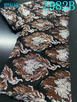 

African Jacquard Lace Fabric High Quality Embroidered Brocade Lace Fabric French Tulle Lace Fabric for Party Dress 2982b