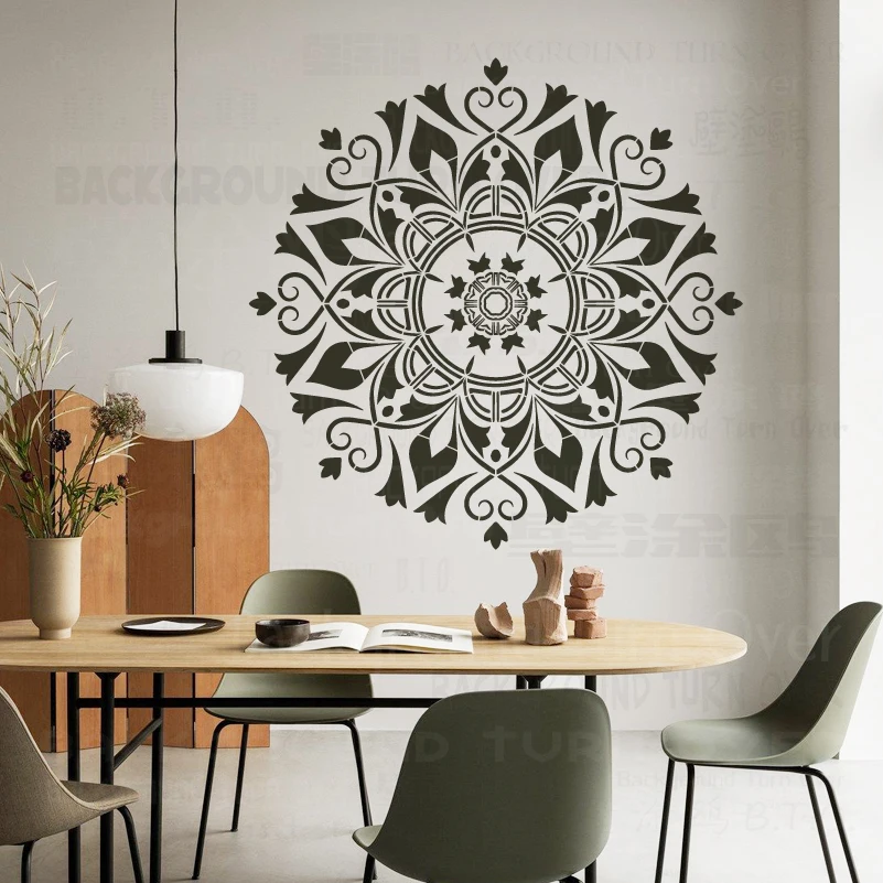 70cm - 110cm Stencil Mandala Extra Large per la pittura di grandi pareti  modello di pavimento a parete decori modelli Large fiore S052 - AliExpress