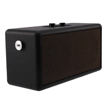 

Retro Wooden Dual Speaker Bluetooth Speaker Home Computer Phone Outdoor Portable Leather Speaker