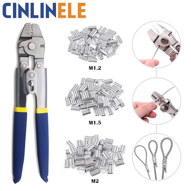 Wire Rope Crimping Fishing Swaging Tool Cable Ferrule Crimps Up To 2