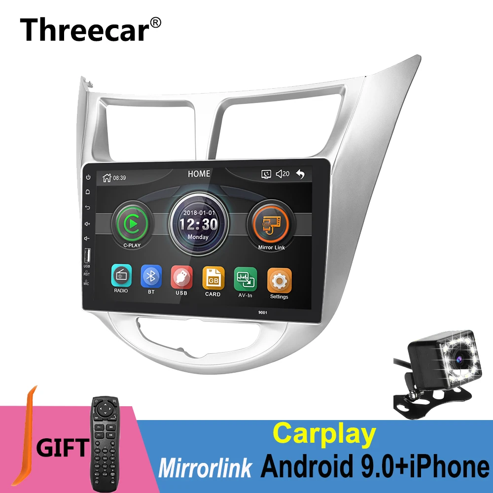 

mirrorlink iPhone 2din Car DVD Radio Player 9'' Bluetooth MP5 multimedia Player For Hyundai Verna Solaris 2010-2015 No Android