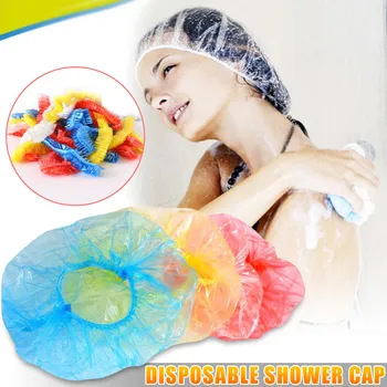 

Hair One-off Shower Bathing Caps Pleated Anti Dust Stretch Hat Hotel Salon 100PCS one-off Shower caps Disposable Shower Cap