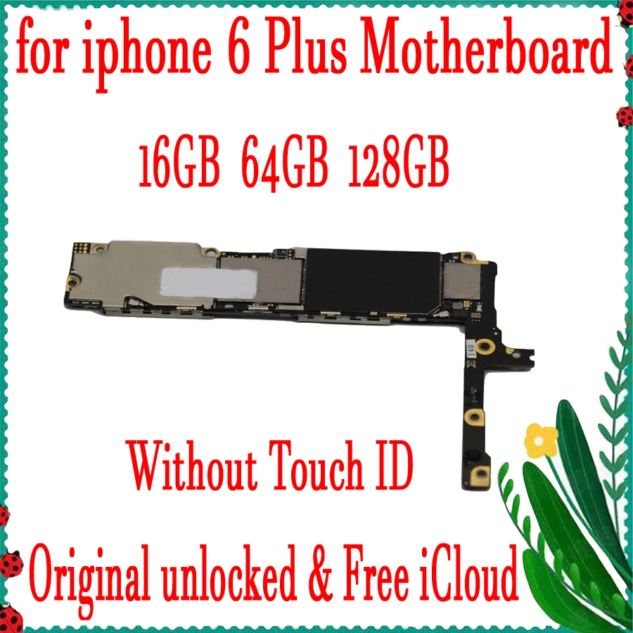 

For iPhone 6 Plus Original Motherboard Factory Unlock With/No Touch ID 5.5inch 16GB 64GB 128GB Free iCloud IOS Logic Board