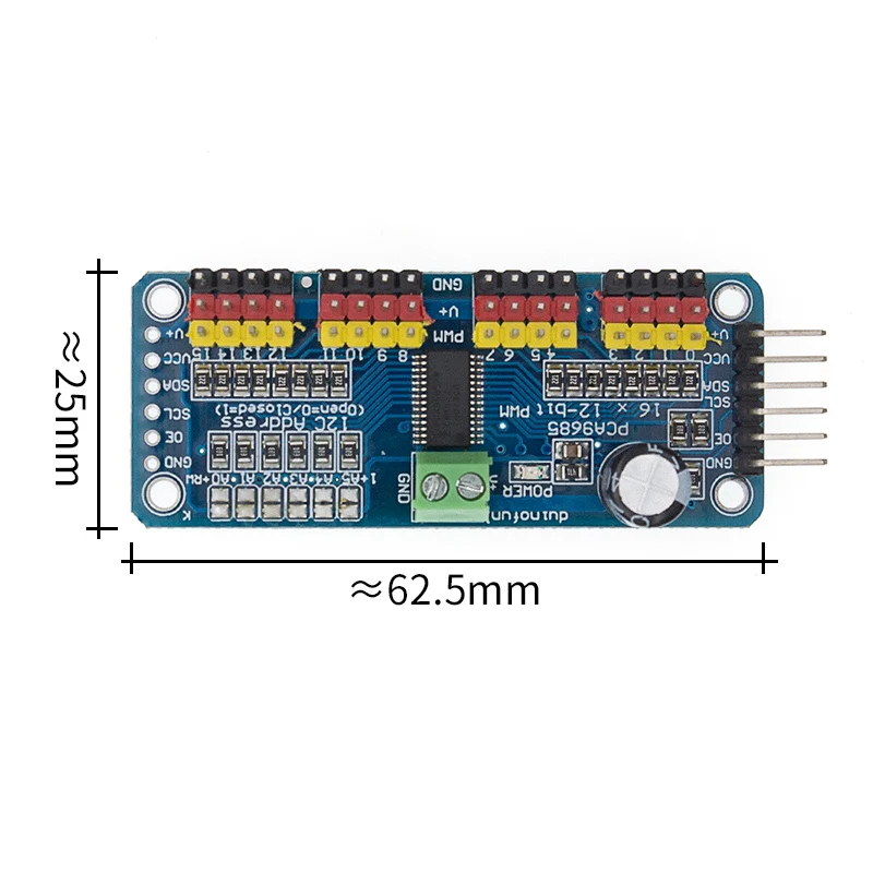 16 канальный 12 битный модуль TENSTAR ROBOT PWM/Servo Driver I2C интерфейса PCA9685 защитный Raspberry pi