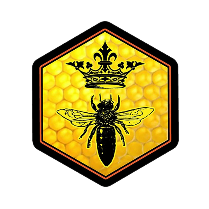 

SZWL Cover Scratch Car Sticker Waterproof Queen Bee Decal Stickers Beekeeping Skep Beehive Honey Crown Accessories PVC,13cm*13cm