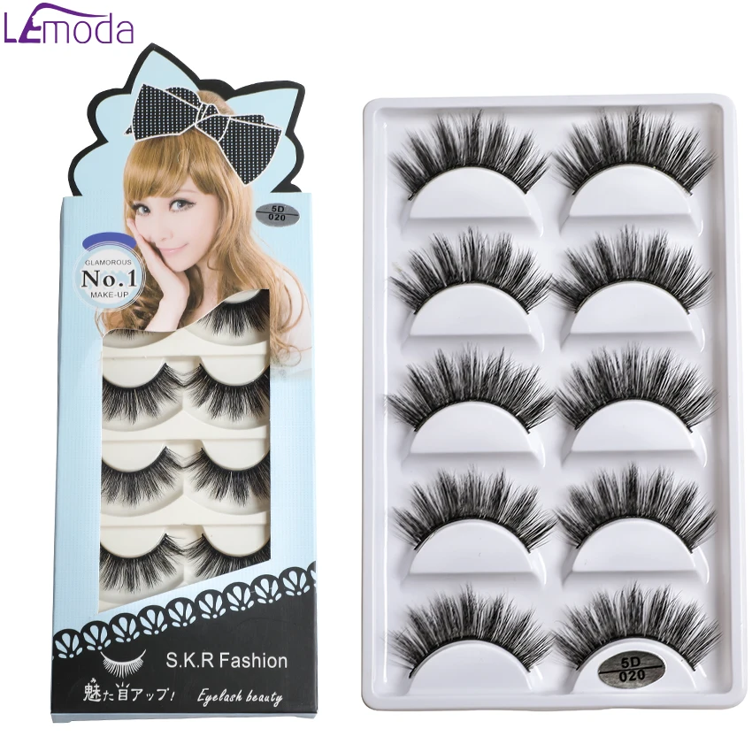 

Lemoda 5 Pairs 3d Faux mink lashes natural reusable false eyelashes dramatic fake lashes beauty makeup eyelash for extensions
