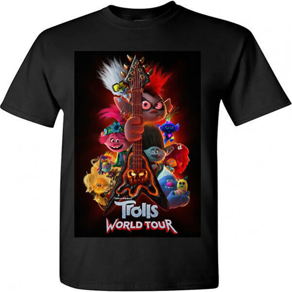 New Trolls World Tour Movie Music Poster T-Shirt Black Size S M L XL 2XL Free Shipping Light Tee Shirt | Мужская одежда