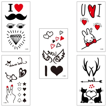 

100 piece/lot Wholesale waterproof Temporary fake tattoo Water Transfer Sticker flower man woman Popular Cool Body Art X463-487