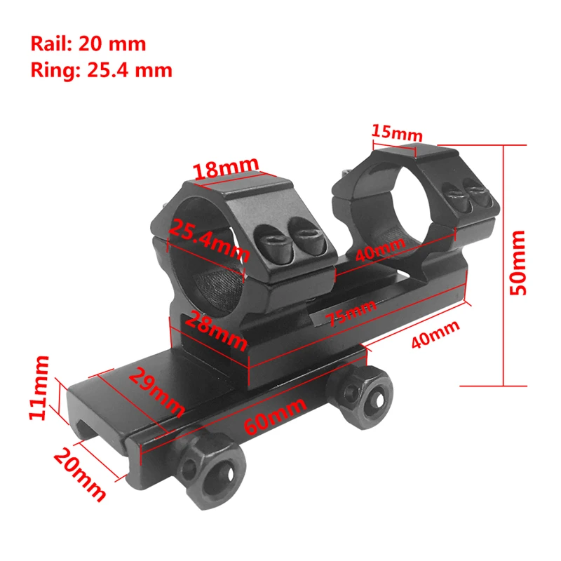 Металлическое оптическое крепление для прицела интегрированное двойное 25,4 мм " кольцо удлиненное 11 мм/20 мм ласточкин хвост рельсовое Крепление для винтовки прицел охота