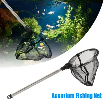 

Aquarium Fishing net Portable Long Handle Square Round Aquarium Fish Tank Landing Net for Fish for Small Crawling pet Small size