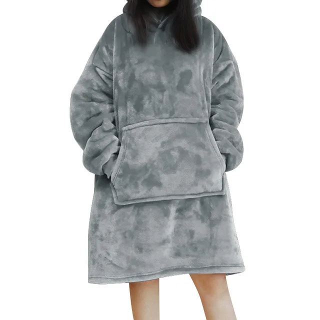 grey Для женщин толстовка Одеяло - Цвет: grey