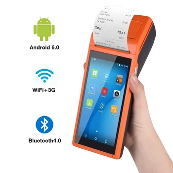 

Mobile Handheld Android PDA Pos Terminal 3G Wireless Wifi Bluetooth PDA With 58mm Thermal Printer 5.5 Touch Screen Android 6.0
