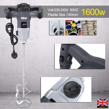 

1600W Industrial Grade Coating Mixer Adjustable Speed Handheld Paint Cement Plaster Mortar Coating Mixer Mixing Machine