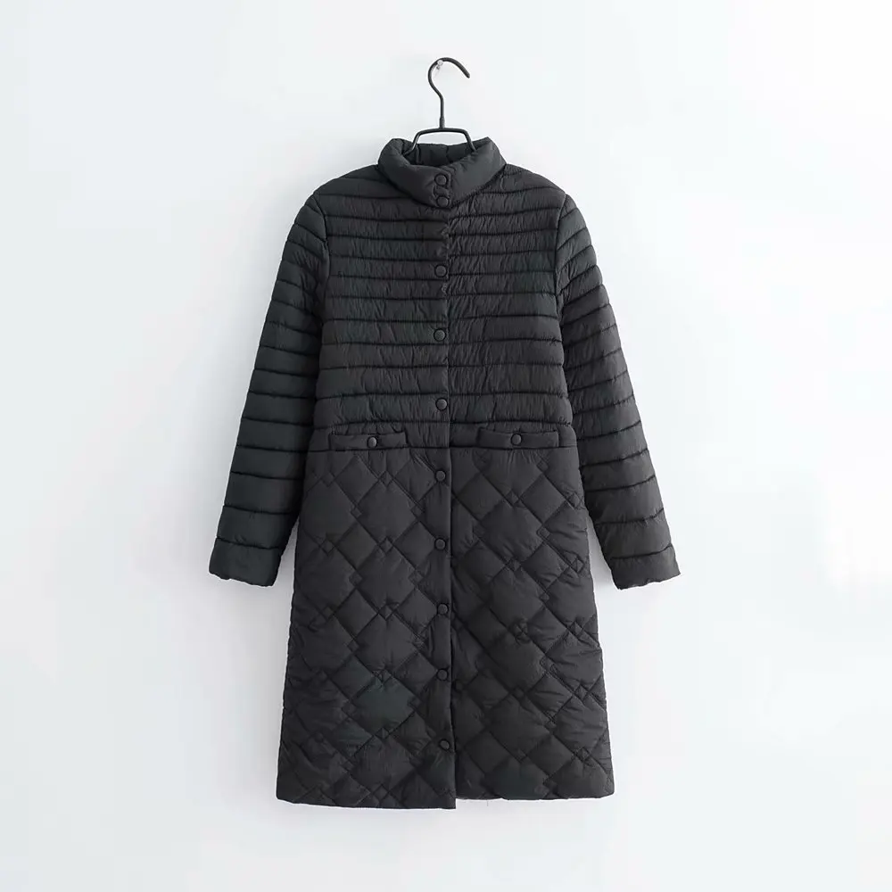 

2018 Western Style Early Spring WOMEN'S Dress New Style Thin Medium-length Cotton Coat Women's Slim Fit Thin Cotton-padded Cloth